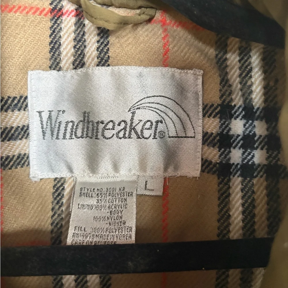 Vintage Windbreaker Tan Utility Fishing Vest Plaid Lined Puffer Vest Size L